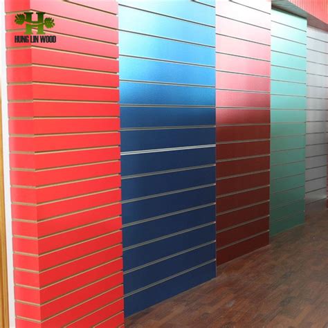 Slotted MDF Board/Slat Wall Panel /Grooved Board with Aluminium Inserts from China Manufacturer ...