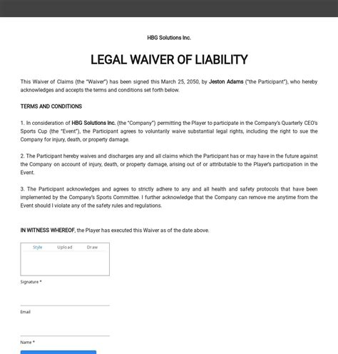 Blank Liability Release Form Template Hot Sex Picture