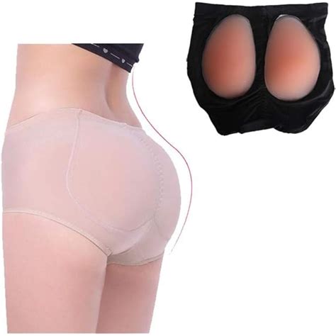 Zzywjs Women Padded Underwear Fake Buttock Butt Lifter Booty Shaper Silicone Enhancers Removable
