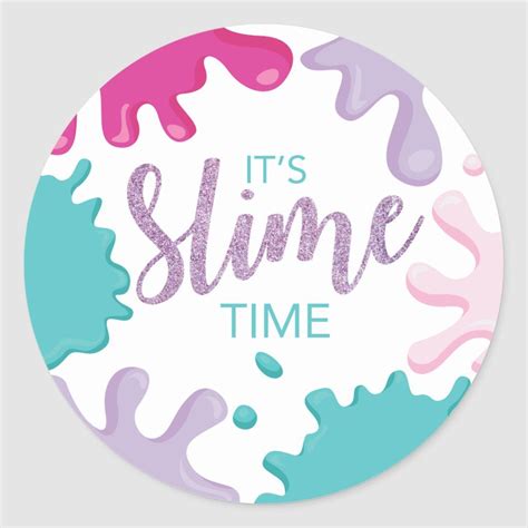 Its Slime Time Pink Purple And Turquoise Slime Stickers Slime