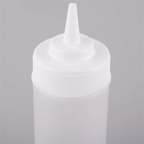 Choice 12 Oz Clear Wide Mouth Squeeze Bottle 6pack