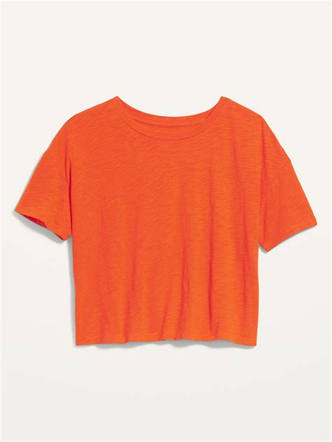 Loose Short Sleeve Crop T Shirt For Women Old Navy