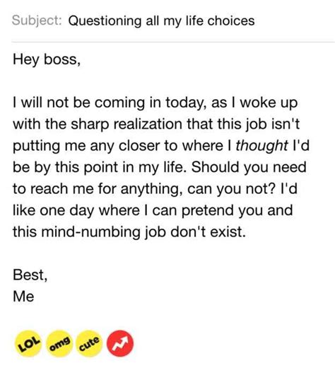 It should inform key colleagues that you will be taking the day off, whether or not you will be active during your sick day and how they can proceed while you are away. 11 Sick Day Emails You Wish You Could Actually Send | Good ...