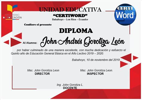 Diploma Nature Editable En Word Certificados E Imprimibles En Word My