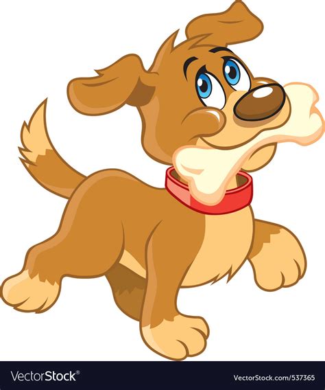 Cartoon Dog With Bone Royalty Free Vector Image