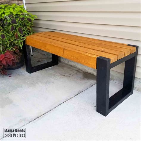 Simple 2x4 Bench Plans Build An Easy Modern Bench Mama Needs A