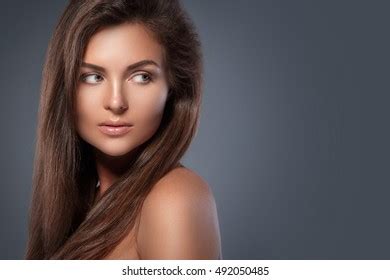 Portrait Beautiful Woman Perfect Skin Nude Stock Photo