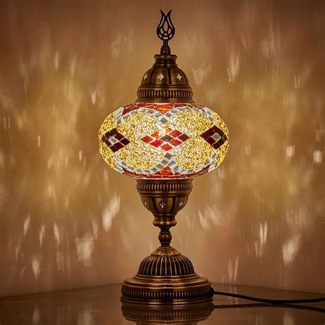 Demmex Turkish Moroccan Mosaic Table Bedside Night Lamp Tiffany Style