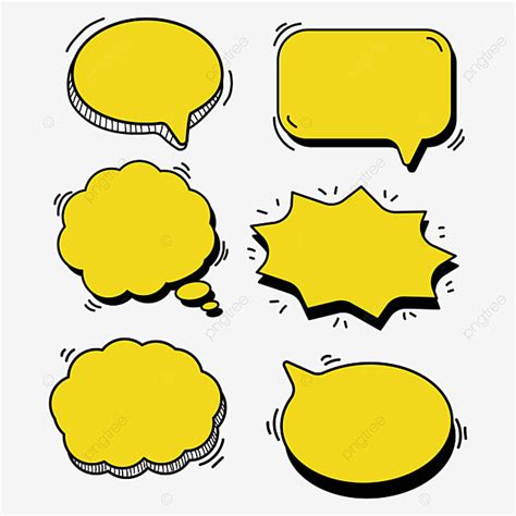 Cute Speech Bubble Vector Hd Png Images Set Of Yellow Bubble Speech