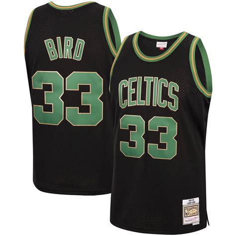 Mens Mitchell And Ness Larry Bird Black Boston Celtics 1985 86 Hardwood