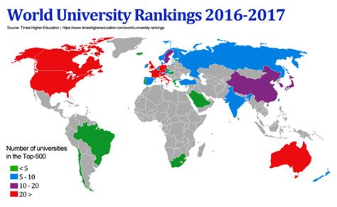 Number Of Universities In The Top 500 Vivid Maps