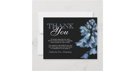 Funeral Thank You Note Bluebell Flowers Zazzle