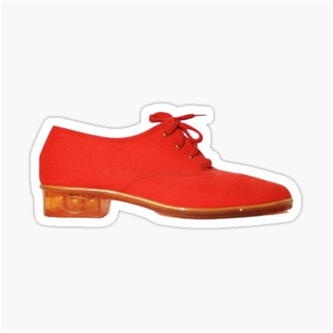 Red Vintage Shoes Crayons Sticker For Sale By Promoboy Redbubble