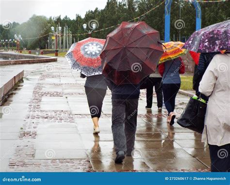 People With Rain Umbrellas In The City Stock Image Image Of Rain