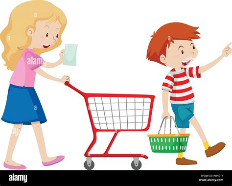 Grocery Shopper Stock Vector Images Alamy