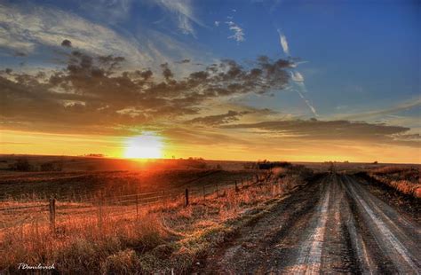 Sunset Down A Country Road Beautiful Places Country