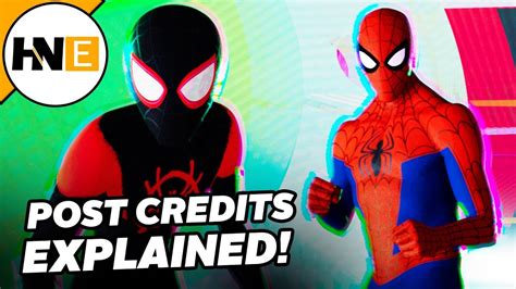 spider man into the spider verse post credits scene explained youtube