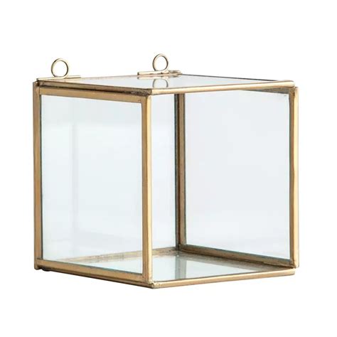 Glass Shadow Box W Brass Frame