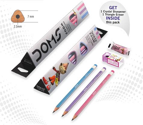 3412 Doms Zoom Ultimate Dark Triangle Pencils Naman Limited