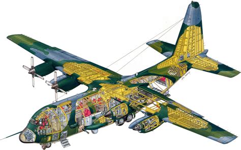 Lockheed C 130 Hercules Cutaway Drawing In High Quality