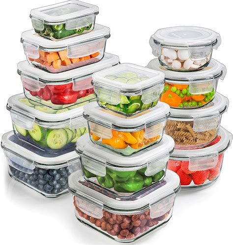 Prep Naturals 13 Pack Glass Meal Prep Air Tight Containers With Custom