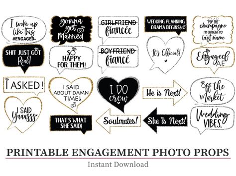 Engagement Party Photo Booth Props Engagement Party Etsy
