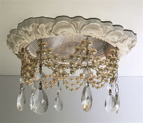 New Recessed Chandelier With Pearls Crystal Room Decor Chandelier
