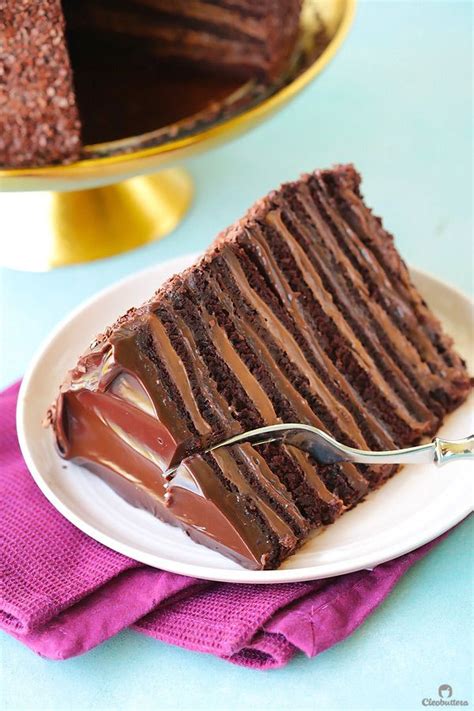 Epic 12 Layer Chocolate Cake Cleobuttera Recipe Best Chocolate Cake Fudgy Chocolate