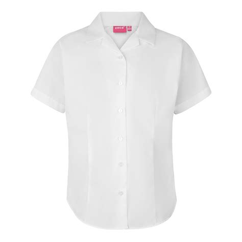 Revere Collar School Blouse Short Sleeve Fitted Girls School Shirts