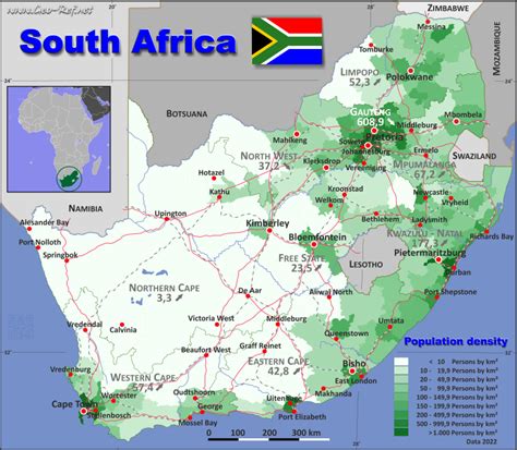 Population Map Of South Africa United States Map