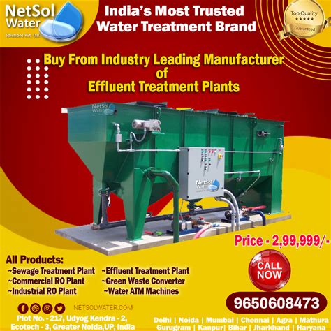 Largest Manufacturer Of Sewage And Effluent Treatment Plants In India
