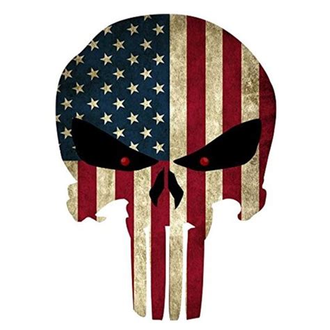3pc 4x3 Punisher Skull American Flag Sticker Decal Tactical Military