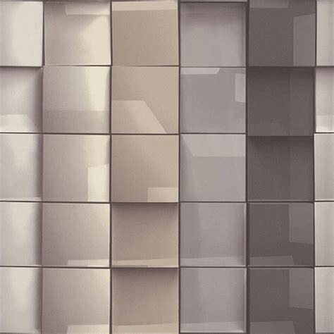 As Creation Square Tile Pattern 3d Effect Textured Non Woven Wallpaper