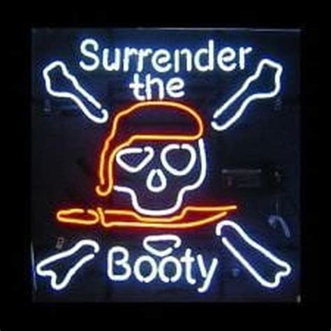 Custom Surrender The Booty Skull Pirate Cranial Bar Pub Neon Sign Usa