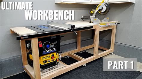 Diy Mobile Workbench Compact Woodworking Station Miter Saw Table