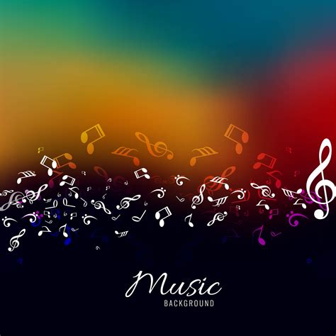 Abstract Music Notes Design For Music Colorful Background Download