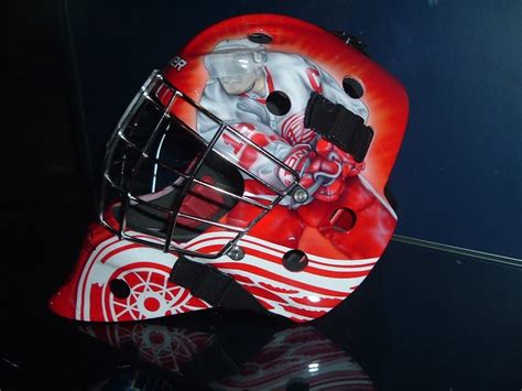 This Hockey Mask From Red Wings Sit In The Hockey Hall Of Fame Goalie