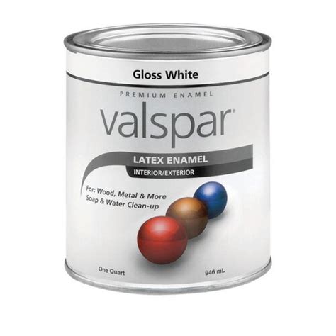 Valspar Gloss Gloss White Enamel Interiorexterior Paint 1 Quart At