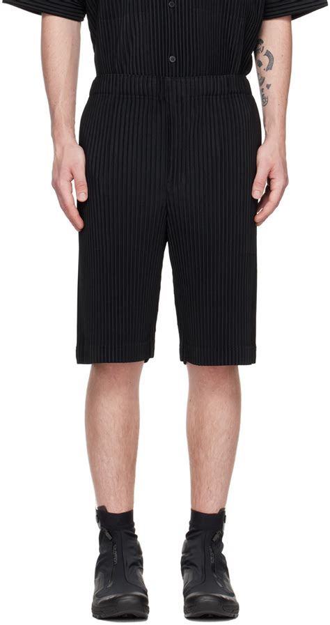 Homme Pliss Issey Miyake Black Monthly Color May Shorts Ssense Uk