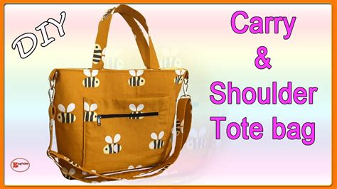 Diy Carry And Shoulder Tote Bag Tote Bag Tutorial Diy Bag Sewing