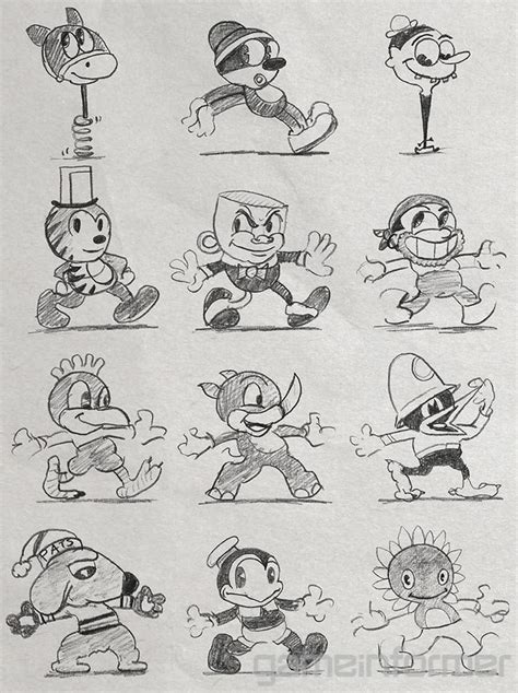 Cupheads Creator Opens Up His Sketchbook Cartoon Styles Vintage