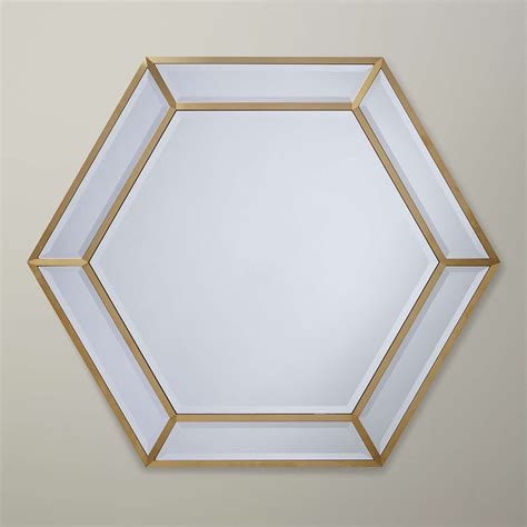 John Lewis Deco Hexagon Mirror 103 X 89cm Gold At John Lewis
