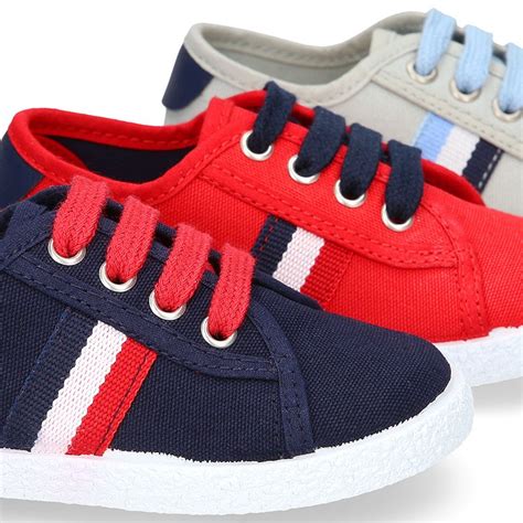 New Cotton Canvas Tennis Shoes With Flag Detail Tk048 Okaaspain