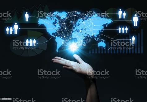 Global Business Concept Human Hand And World Map Stock Photo Download