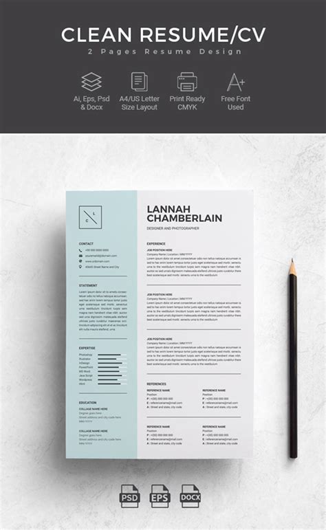 Professional Ms Word Resume Templates With Simple Designs For Regarding
