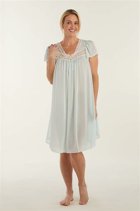Silk Essence Short Nightgown Miss Elaine Store