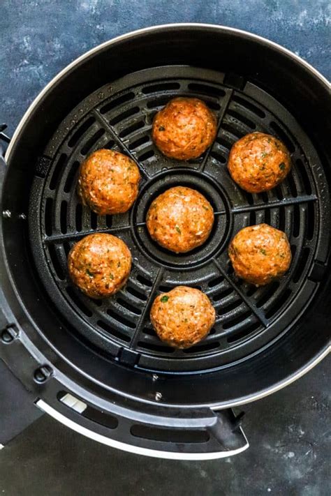 Minute Healthy Turkey Meatballs Air Fryer Recipe Pinch Me Good
