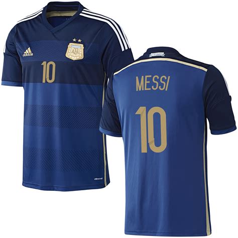 Messi 10 Argentina Adidas 2014 World Soccer Replica Away Jersey