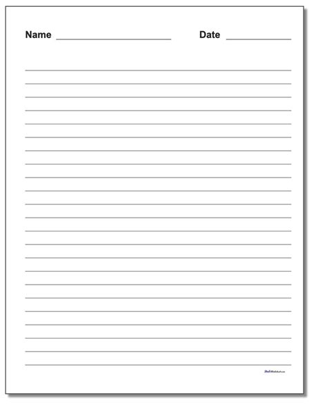 Fall Lined Writing Papera4 Landscape Lined Paper Template