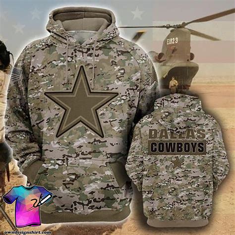 Dallas Cowboys Camo Full Printing Shirt And Hoodie